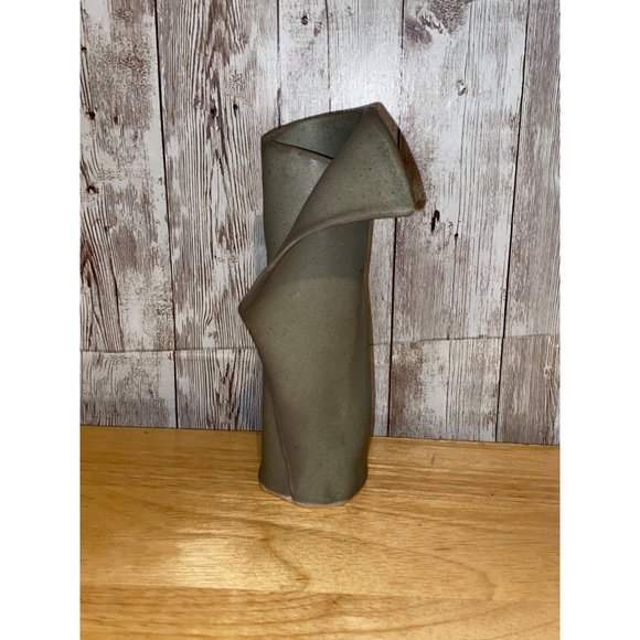 Original Gray Artisan Sculptural Art Design Vase Signed Helena - Picture 2 of 8